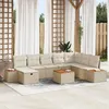 Image de vidaXL Ensemble de Canapé de Jardin 9 Pièces avec Coussins Beige Rattan Poly 3359663