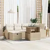 Image de Salon de jardin modulable vidaxl rotin beige 7 pieces 100 x 55 x 100 cm