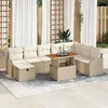Image de vidaXL Ensemble de Canapés de Jardin 9 Pièces avec Coussins Beige Rattan Poly 3359956