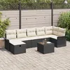 Image de Ensemble de Canapé de Jardin 8 Pièces avec Coussins en Rattan Poly Noir