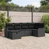 Image de vidaXL Canapé de jardin 6 pièces avec coussins en rattan poly noir 3360314