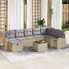 Image de Ensemble Canapé de Jardin 9 Pièces avec Coussins Beige Rattan Poly 3360471