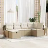 Image de Salon de jardin modulable Vidaxl rotin beige 6 pieces 2 personnes