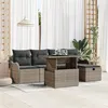 Image de vidaXL Ensemble de 6 Canapés de Jardin avec Coussins Gris en Rattan 3361038