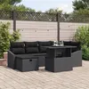Image de Salon de jardin modulable GENERIQUE 7 pieces noir rotin 100 x 55 x 73 cm