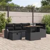 Image de Ensemble de 7 Pièces de Sofa de Jardin avec Coussins Noir Rattan Poly, Sofa de Jardin 2 Places avec Rangement & Coussins 3361303