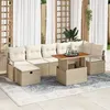 Image de Ensemble de Sofa de Jardin 8 pièces vidaXL avec Coussins Beige Poly Rattan, Sofa de Jardin 2 places vidaXL avec Rangement et 3361337