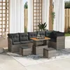 Image de vidaXL Ensemble de canapé d'extérieur modulaire 4 places avec coussins gris en poly rattan, cadre en acier 3361508
