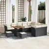 Image de Ensemble de canapés de jardin de 12 pièces avec coussins noir poly rattan acacia, Ensemble de salle à manger de jardin 3 3361520