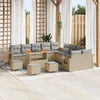 Image de vidaXL Ensemble de canapé de jardin 14 pcs Beige polyrotin, Ensemble de meubles d'extérieur moderne, canapé de jardin, 3361812