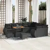Image de vidaXL Ensemble de canapé de jardin 12 pcs Noir polyrotin, Sofa moderne et résistant aux intempéries 3361914