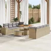 Image de vidaXL Ensemble de canapé de jardin 11 pcs Beige polyrotin, Canapé modulaire moderne pour jardin et terrasse 3361987