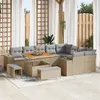 Image de vidaXL Ensemble de canapé de jardin 12 pcs Beige polyrotin, Salon de jardin et terrasse, moderne, résistant, léger, 3362037