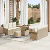Image de vidaXL Ensemble de canapé de jardin 9 pcs Beige polyrotin, Meubles de jardin et terrasse, salon moderne, canapé résistant, 3362091