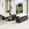 Image de vidaXL Ensemble de canapé de jardin 10 pcs Noir polyrotin, Canapé de jardin moderne, mobilier extérieur durable 3362100