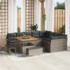 Image de vidaXL Ensemble de canapé de jardin 12 pcs Gris polyrotin, Salon moderne pour jardin et terrasse, mobilier durable 3362168