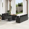 Image de vidaXL Ensemble de canapé de jardin 10 pcs Noir polyrotin, Sofa moderne et durable pour jardin, coin salon extérieur, idéal 3362224
