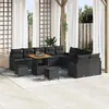 Image de vidaXL Ensemble de canapé de jardin 13 pcs Noir polyrotin, Mobilier de jardin tendance, canapé résistant et divan 3362319