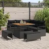 Image de Salon de jardin modulable vidaxl noir 8 pieces rotin 100 x 100 cm