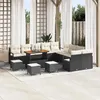 Image de vidaXL Ensemble de canapé de jardin 14 pcs Noir Poly rotin, Ensemble salon d'extérieur, moderne, rectangulaire 3362590