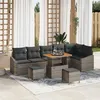 Image de vidaXL Ensemble de canapés de jardin 9 pièces avec coussins gris 3362678