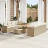 Image de vidaXL Ensemble de canapé de jardin 11 pcs Beige Poly rotin, Jardin et Terrasse, Mobilier Moderne, Canapé de Patio, Rattan 3363026