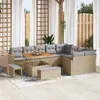Image de Salon de jardin modulable GENERIQUE rotin 12 pieces beige 100 x 100 cm