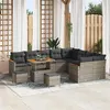 Image de Ensemble de Canapés de Jardin vidaXL 12 pièces avec Coussins Gris Rotin Polyester Acacia 3363088
