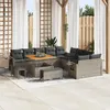 Image de vidaXL Ensemble de canapé de jardin avec coussin 13 pcs Gris polyrotin, Canapé modulable pour jardin et terrasse 3363748