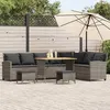 Image de Salon de jardin Vidaxl resine tressee gris 4 pieces 87.5 x 181.0 x 87.0 8 personnes