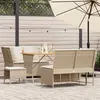 Image de Salon de jardin Vidaxl resine tressee beige 5 pieces 105.0 x 75 x 72