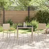 Image de GENERIQUE Salon de jardin - Lot de 3 pièces - Rotin beige - Table fixe et 2 chaises