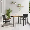 Image de Ensemble de Salle à Manger de Jardin 3 Pièces Poly Rattan Noir vidaXL 3365402