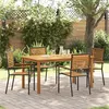 Image de Set de repas de jardin 5 pièces vidaXL en poly rotin noir et bois d'acacia 3365517