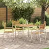 Image de vidaXL Ensemble de jardin de 5 pièces en acacia massif avec plateau en lattes de 90 x 90 cm, parfait pour le patio 3334774