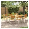 Image de Salon de jardin GENERIQUE 8 personnes bois massif 9 pieces 150 x 90 x 75 cm marron