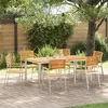 Image de Salon de jardin GENERIQUE marron teck 6 personnes 150 x 90 x 75 cm 7 pieces