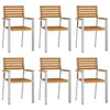 Image de Lot de 6 chaise vidaxl exterieur empilable non pliable H. 89 cm en acacia marron
