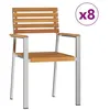 Image de Lot de 8 chaise vidaxl exterieur empilable non pliable H. 89 cm en acacia marron