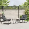 Image de Chaises Relaxantes de Jardin 2 pcs avec Coussin Noir 60x80x71 cm Acier
