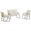 Image de vidaxl Salon de jardin - Lot de 3 pièces - acier marron 69x69 cm