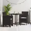 Image de Chaises de jardin avec coussins 2 pcs Marron Poly Rattan