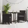 Image de Lot de 2 chaise vidaxl en plastique non pliable H. 85 cm exterieur marron