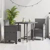 Image de Lot de 2 chaise vidaxl en plastique non pliable H. 85 cm exterieur gris