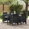 Image de Chaises de jardin 4 pcs Anthracite avec coussins en poly rotin