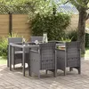 Image de Chaises de jardin avec coussins 4 pcs gris clair poly rattan