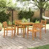 Image de Ensemble de salle à manger de jardin 5 pièces en bois d acacia solide