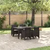 Image de vidaXL Ensemble de Salle à Manger de Jardin 5 Pièces avec Coussins Brun Poly Rattan 3378698