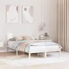 Image de vidaXL Cadre de lit en pin blanc Blanc Bois de pin massif 135 x 190 cm 872198