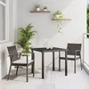 Image de vidaXL Ensemble de salle à manger de jardin 3 pièces avec coussins en poly rattan brun 3379058